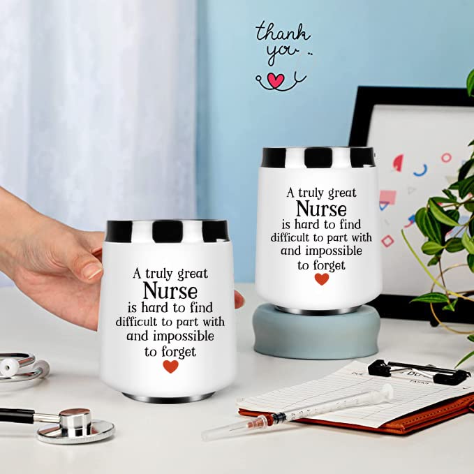 NBOOCUP Nurse Gifts for Women - A Truly Great Nurse Is Hard To Find And Impossible To Forget. Birthday, Nurse Appreciation Gifts, Nurse Week Gifts, Thank You Gifts for Nurse Women,12 OZ Wine Tumbler