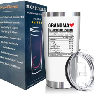 NewEleven Gifts For Grandma - Grandma Gifts From Granddaughter, Grandson - Unique Birthday Present Ideas For Grandma, Nana, Gigi, Mimi, Grammy From Grandchildren, Grandchild - 20 Oz Tumbler