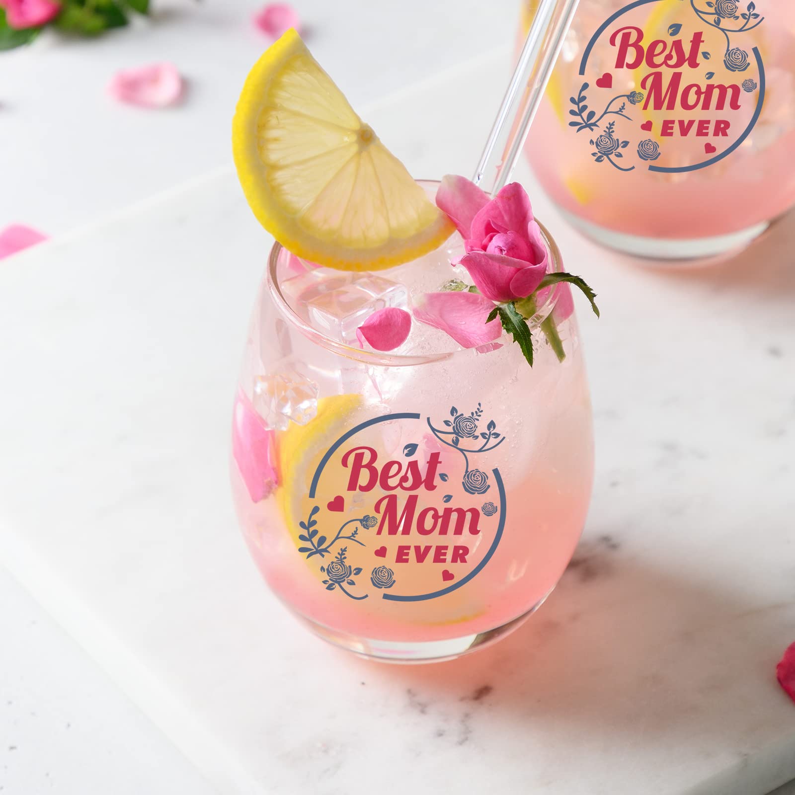 Best Mom Ever Wine Glass Christmas Gifts - Unique Wine Glasses Christmas Decorations Gifts for Mom