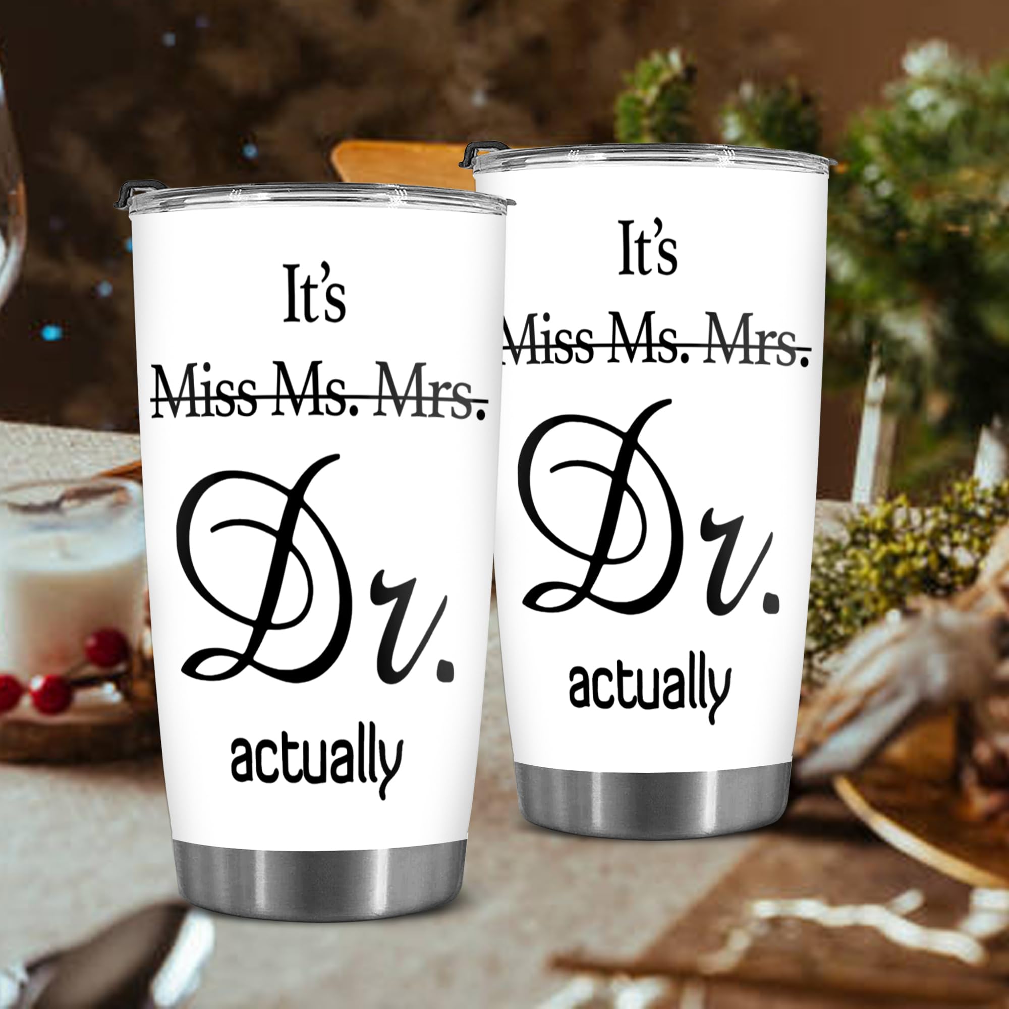 BECHUSKY It's Miss Ms Mrs Dr Actually Tumbler, Dr Actually Coffee Tumbler, Dr Tumbler, Doctor Tumbler, Phd Graduation Tumbler, Phd Tumbler, Doctorate Degree Mug, Dr Cup Gift Friend Men Women White