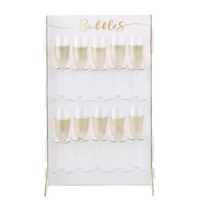 Ginger Ray Prosecco Champagne Bubbly Drinks Wall Drink Holder Wedding Party Decoration, 1.8 L x 39.0 H x 32.0 W (centimeters),White