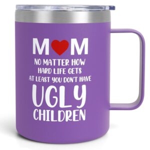birthday gifts for mom, mother's day gifts from daughter son, new mom cool great best funny ideas presents for women, insulated stainless coffee tumbler cup with lid for christmas valentine's day