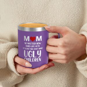 Birthday Gifts for Mom, Mother's Day Gifts from Daughter Son, New Mom Cool Great Best Funny Ideas Presents for Women, Insulated Stainless Coffee Tumbler Cup with Lid for Christmas Valentine's Day