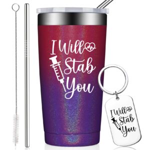 birgilt i will stab you gifts - nurse gifts for women - nurse week gifts - appreciation gifts for nurses - school nurse practitioner graduation gifts - 20oz nurse tumblers