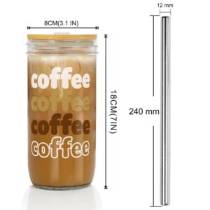 ANOTION Mom Coffee Mug, Mama Needs Coffee 24oz Wide Mason Jar with Lid and Straw Iced Coffee cups with Coffee Socks Gift for Mom Novelty Birthday Gift for Mom New Mom Gift