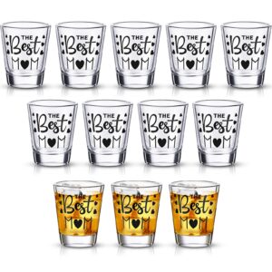 nuanchu 12 pieces shot glass 2 oz clear shot glass set gift for birthday anniversary (mom)