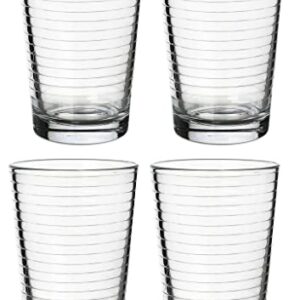 Yumchikel Juice Glasses 7 oz. Set Of 4 Glass Cups - Drinking Beverage Tumblers for Soda, Water, Milk, Coke, and Spirits, Durable and Dishwasher Safe Heavy Bottom Juice Glassware-For Home and Bars