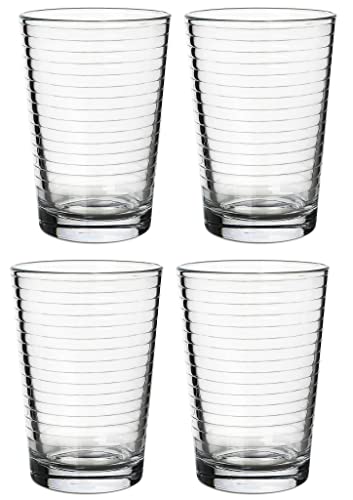 Yumchikel Juice Glasses 7 oz. Set Of 4 Glass Cups - Drinking Beverage Tumblers for Soda, Water, Milk, Coke, and Spirits, Durable and Dishwasher Safe Heavy Bottom Juice Glassware-For Home and Bars