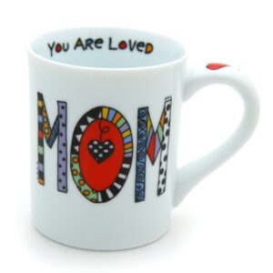 our name is mud “loved mom” cuppa doodle porcelain mug, 16 oz.