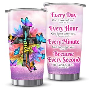 zagkoo christian gifts for women faith - religious gifts for women, mom, grandma, wife, sister - inspiration, spiritual, catholic, easter day, god, bible, birthday gift ideas for friend - tumbler cup