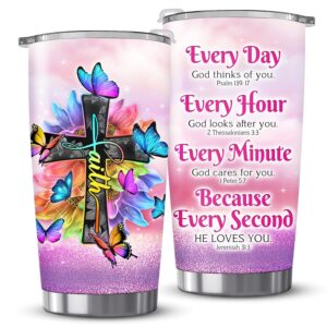 ZAGKOO Christian Gifts For Women Faith - Religious Gifts for Women, Mom, Grandma, Wife, Sister - Inspiration, Spiritual, Catholic, Easter Day, God, Bible, Birthday Gift Ideas for Friend - Tumbler Cup