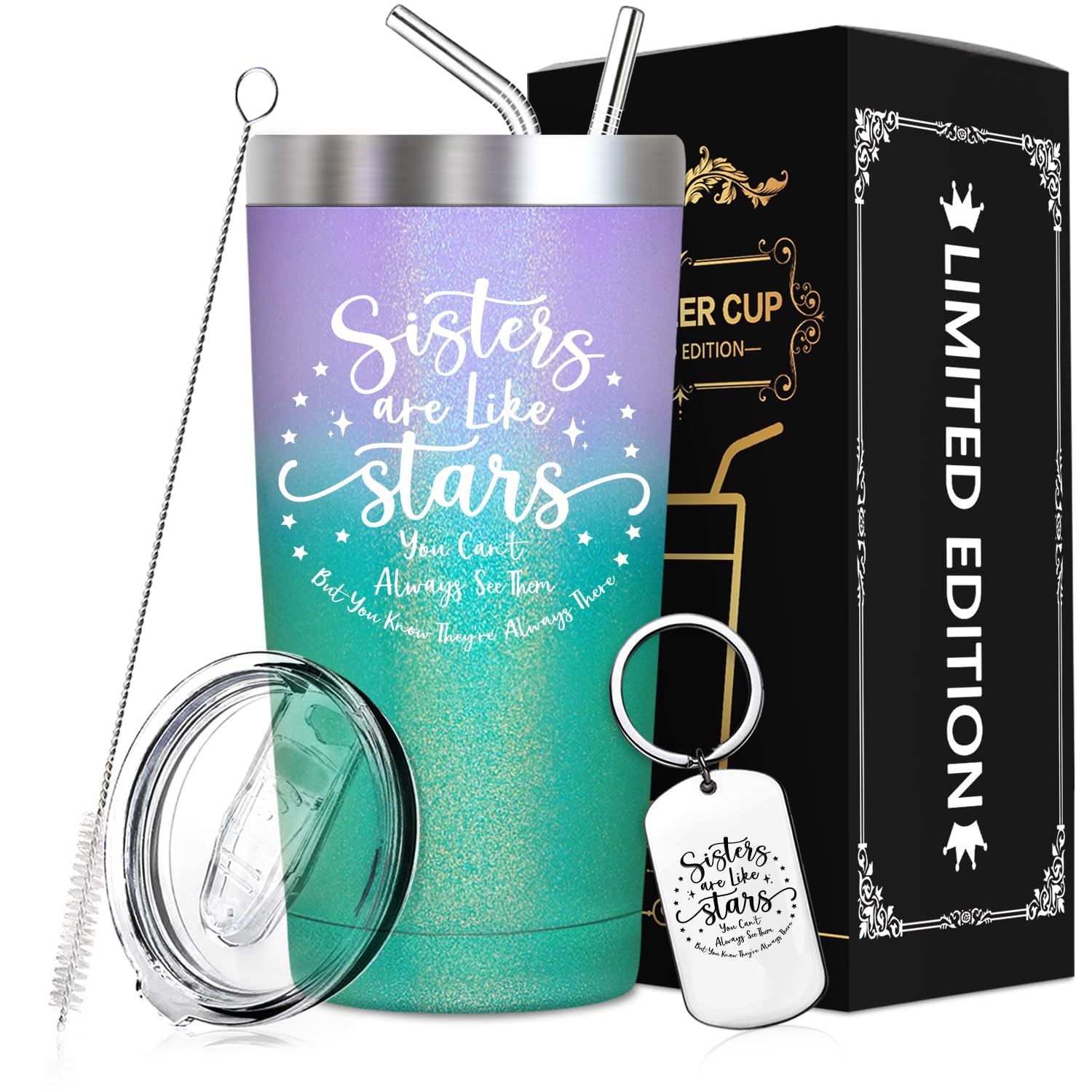 SpenMeta Sisters Gifts from Sister - Unique Gifts for Sister, Funny Sister Birthday Gifts from Sister, Little Sister, Big Sister Present Ideas Christmas Graduation Gift - Cup Tumbler
