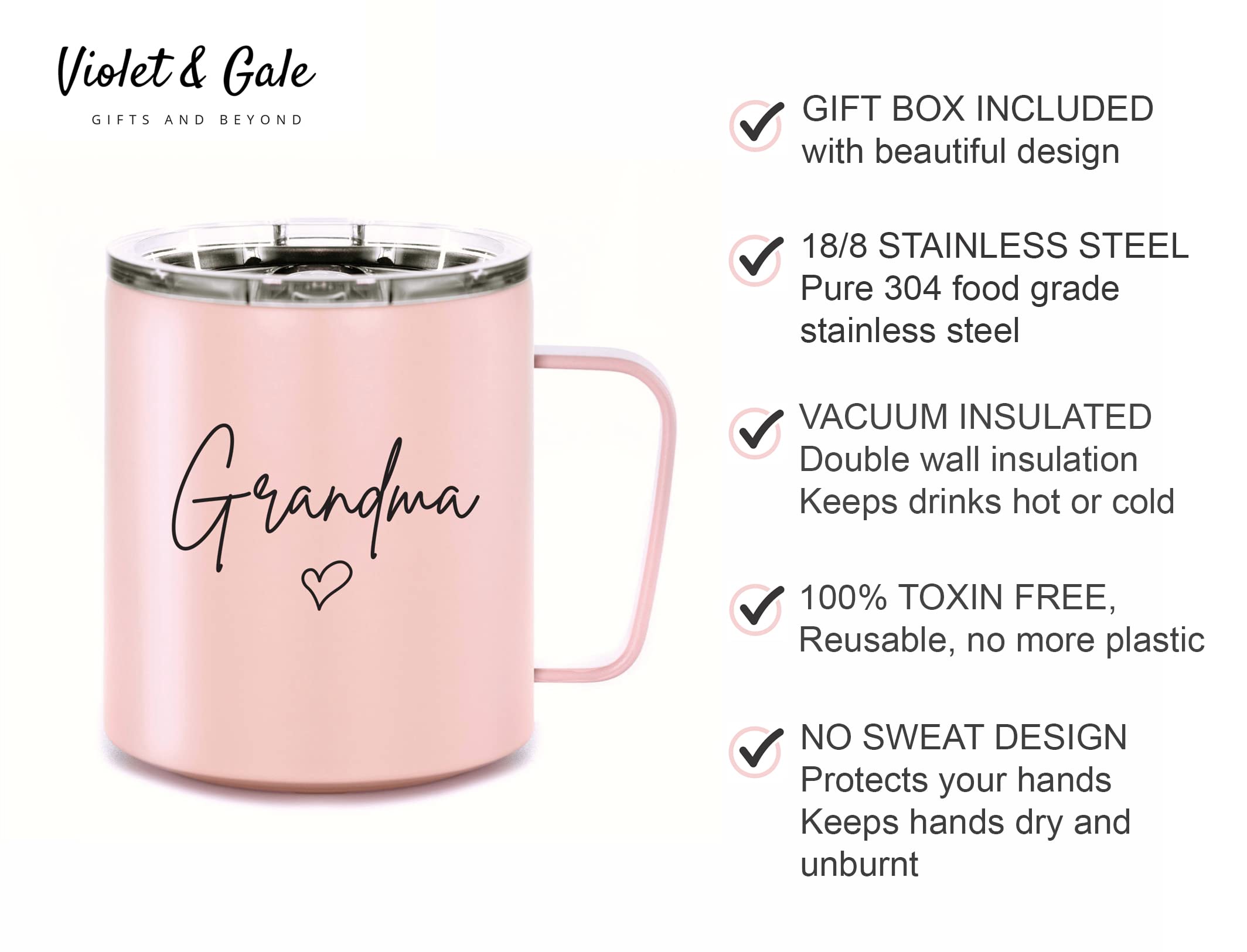 VIOLET & GALE Grandma to be Gifts 12oz New Grandma Coffee Mug Beautiful First Time Grandmother Announcement Baby Gift