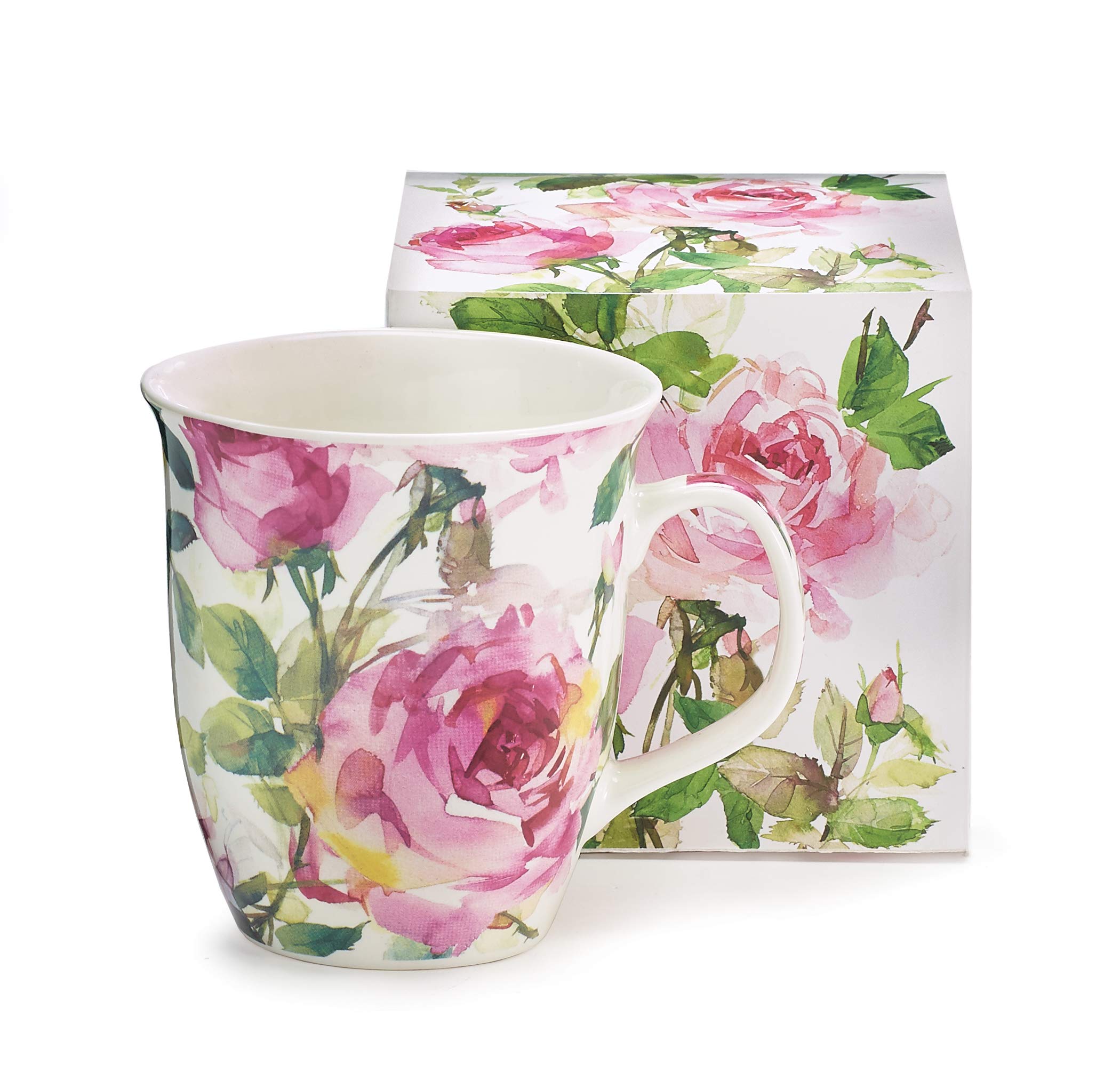 Burton & Burton 9726810 Porcelain Mug Pink Roses,16oz