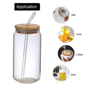 WODOHOLO Birthday Gift for Dad Mom from Daughter, Son, Father Birthday Gifts, Fathers Day Drinking Glass Cup 16oz with Lid and Straw Can Shaped Glass Mama Iced Coffee Bear Can Glass Tumbler