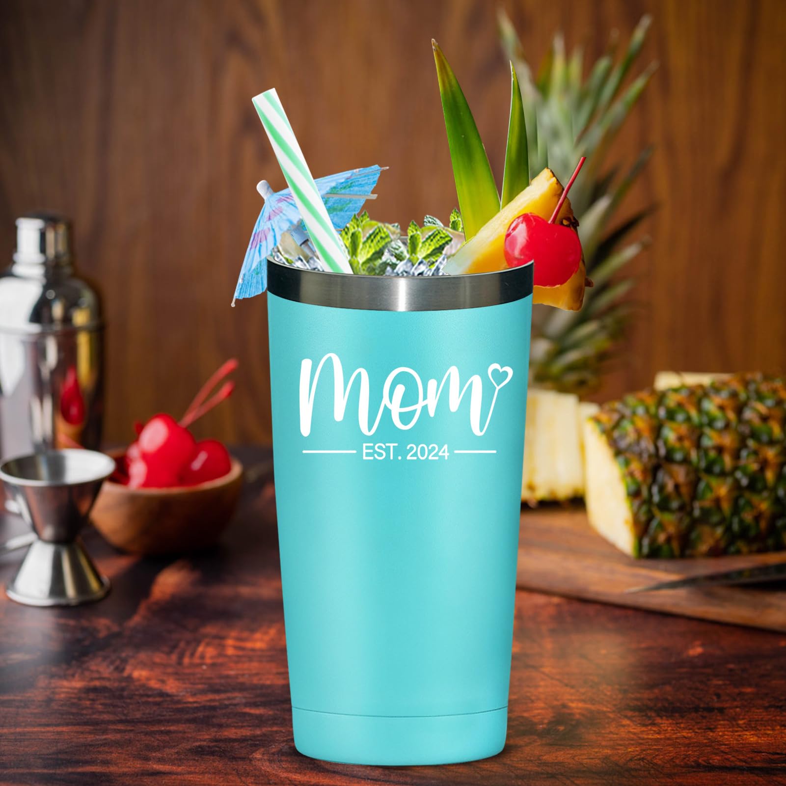 New Mom Gifts - Best Expecting Mom Gifts for Women - Mom Est. 2024-1st Mothers Day Gift for New Mom, New Mommy, Mom to be, Promoted to Mom - First Time Mom Tumbler Cup 20oz