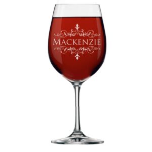 the wedding party store, personalized 16oz wine glass with stem - custom engraved with any name and initial
