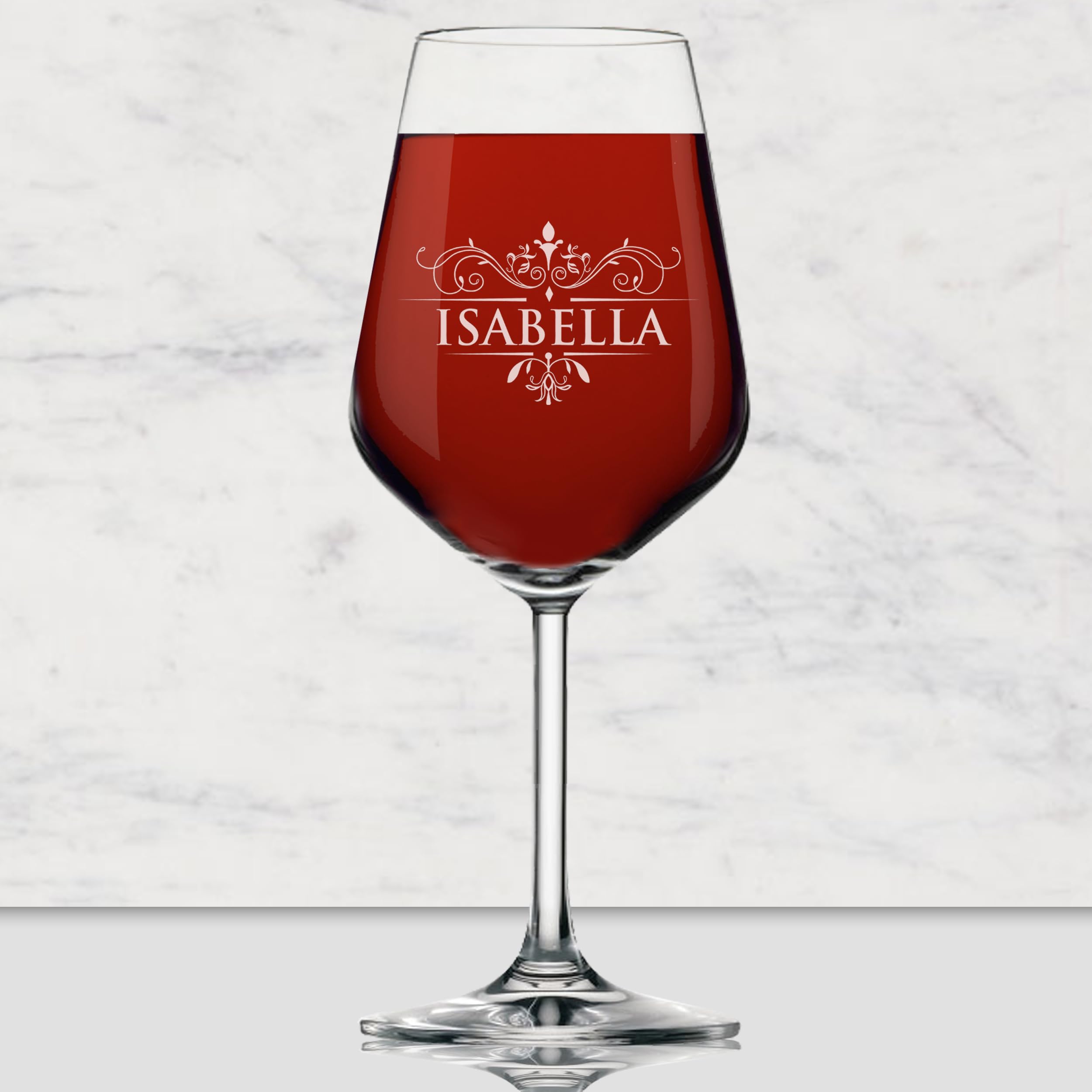 The Wedding Party Store, Personalized 16oz Wine Glass with Stem - Custom Engraved with Any Name and Initial