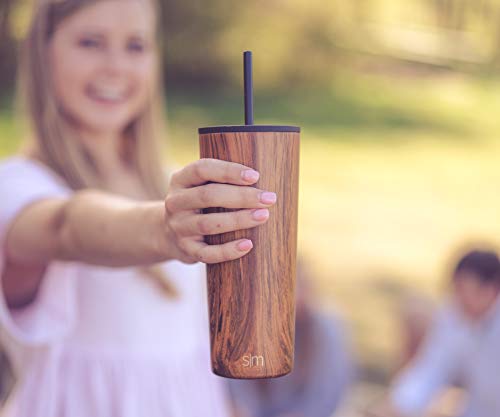 Simple Modern Tumbler Lid with Straw | Reusable Replacement ONLY Fits Simple Modern, S|M | Stainless Steel Classic, Journey, Scout Travel Coffee Mug Water Bottle | Classic Collection | Midnight Black