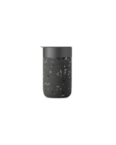 w&p porter ceramic mug w/ protective silicone sleeve, terrazzo charcoal 16 ounces | on-the-go | reusable cup for coffee or tea | portable | dishwasher safe