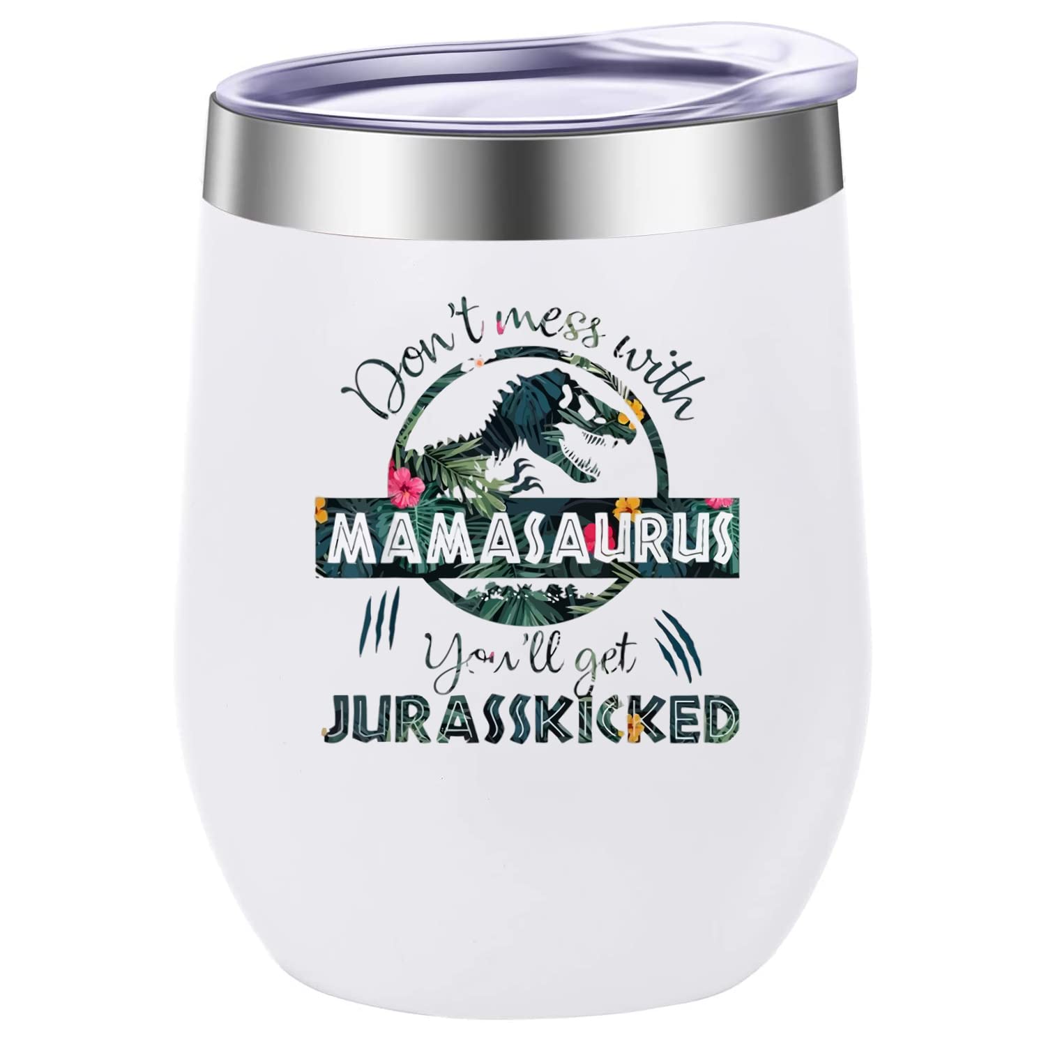 ATHAND Mothers Day Gifts Mom Gifts From Daughter Son Mamasaurus Tumbler with Lid Funny Gifts for Women 12oz Stainless Steel Coffee Mug