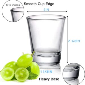 Tebery 30 Pack Round Shot Glasses Bulk Sets with Heavy Base, 2 Ounces Tequila Cups Small Glass Shot Cups, Clear Whiskey Shot Glass Set for Vodka, Whiskey, Tequila, Espresso, Liquor