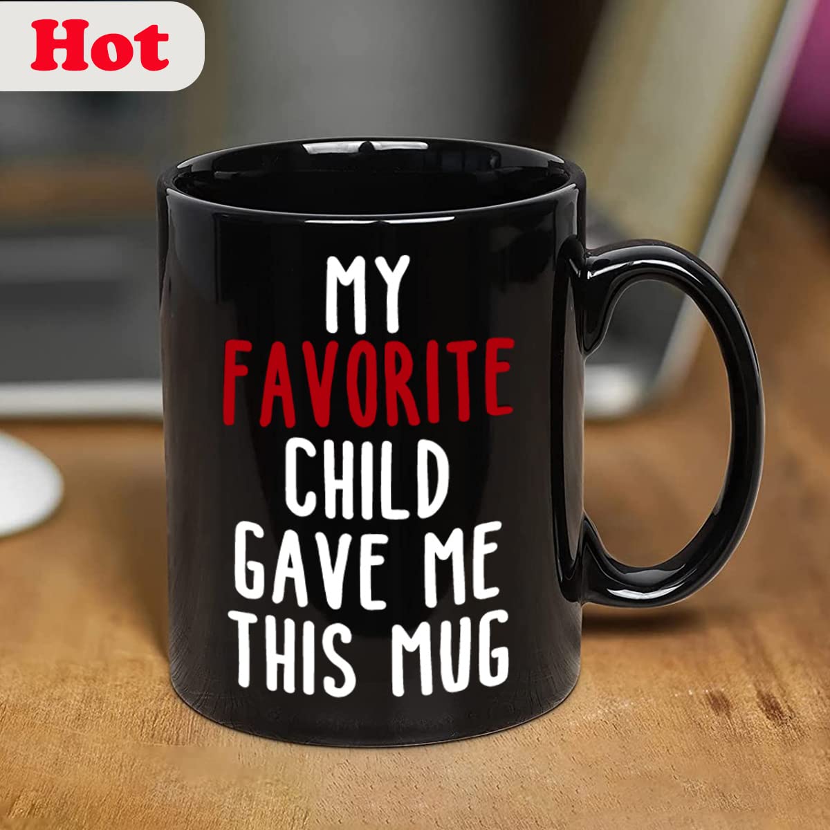 LOZACHE My Favorite Child Gave Me This Coffee Mug, Funny Color Changing Mug for Mom & Dad for Mothers & Fathers Gifts from Kids Daughter Son, Birthday Present Gifts Idea for Her Him Women Men, 11oz