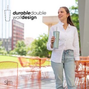 Simple Modern Plastic Tumbler with Lid and Straw | Reusable BPA Free Iced Coffee Cups Double Wall Smoothie Cup | Gifts for Women Men Him Her | Classic Collection | 24oz | Lavender Mist