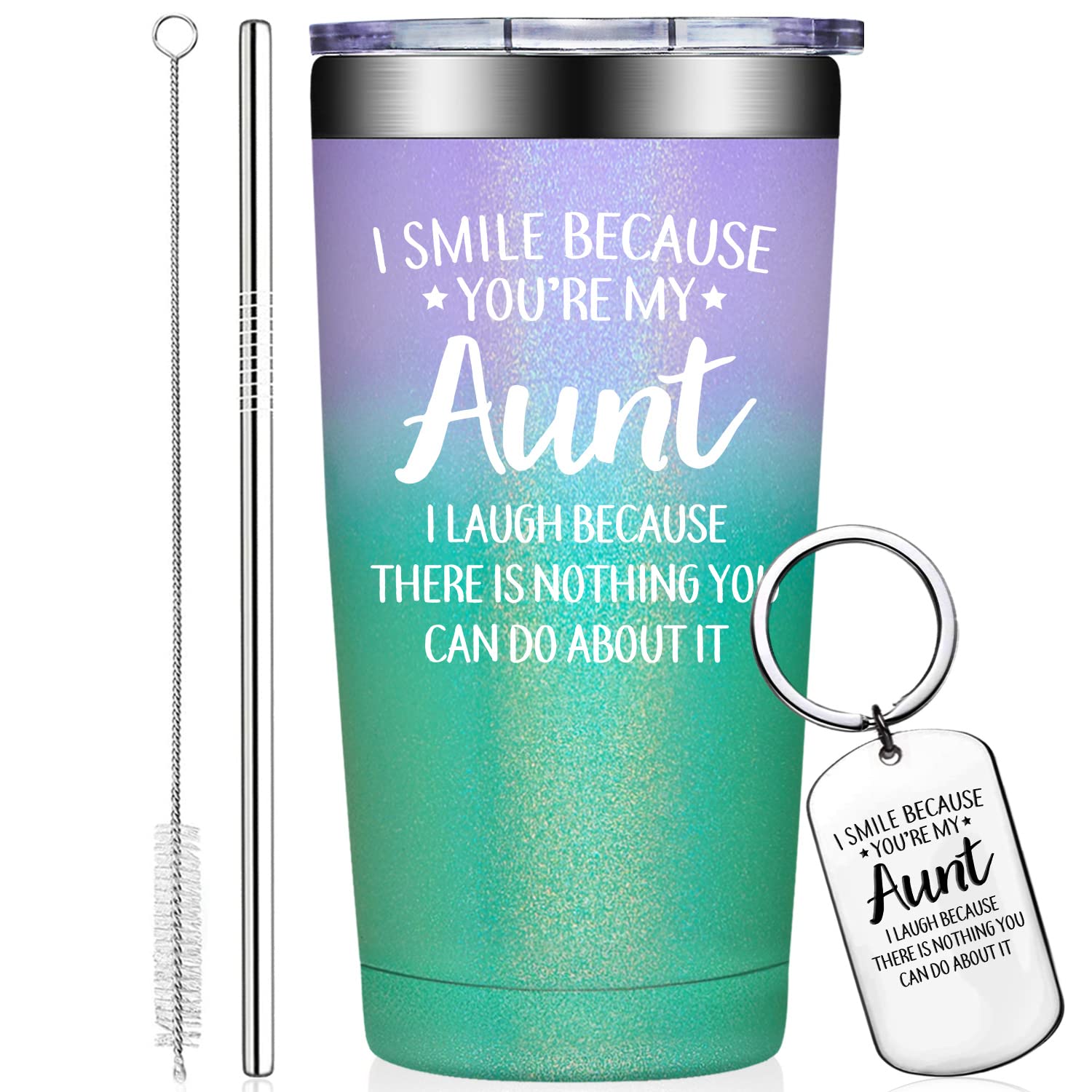 Grifarny Aunt Gifts from Niece, Nephew - Christmas Mothers Day Birthday Gifts for Auntie, New Aunt, Aunt Again, First Time Aunt, Aunt to Be - Aunt Tumbler Cup 20oz