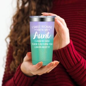 Grifarny Aunt Gifts from Niece, Nephew - Christmas Mothers Day Birthday Gifts for Auntie, New Aunt, Aunt Again, First Time Aunt, Aunt to Be - Aunt Tumbler Cup 20oz