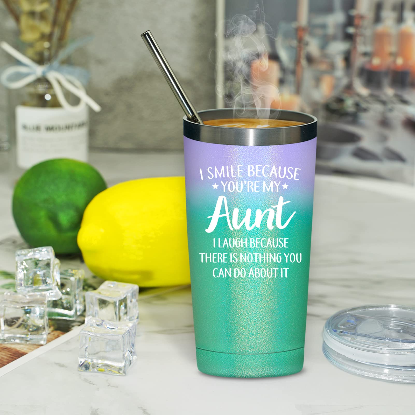 Grifarny Aunt Gifts from Niece, Nephew - Christmas Mothers Day Birthday Gifts for Auntie, New Aunt, Aunt Again, First Time Aunt, Aunt to Be - Aunt Tumbler Cup 20oz