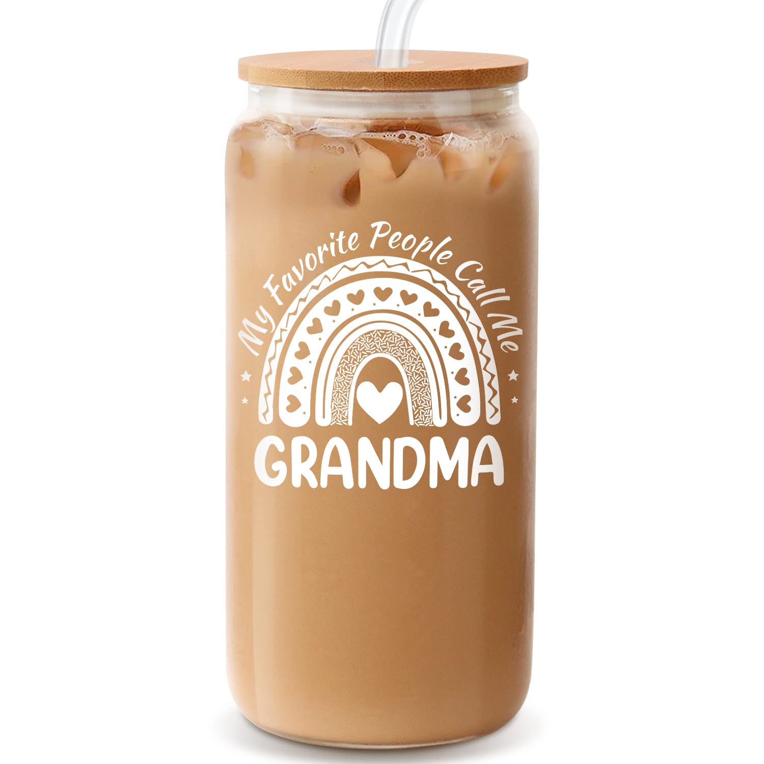 Grandma Gifts - Gifts for Grandma from Granddaughter, Grandson, Grandkids, Grandchildren - Grandma Birthday Gifts, Grandmother Gift Ideas, New Grandma Gifts First Time - 18Oz Can Glass