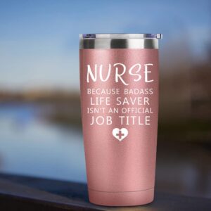 Ritgssi Nursing Student Gifts Nurse Graduation Gift Nurses Week Gifts 20oz Rose Gold Funny Travel Tumbler College Nurse Appreciation Gifts Chirstmas Presents Travel Cup Gift Set With Straw