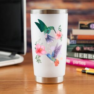 KLUBI Hummingbird Gifts for Women - Large 20oz Tumbler Mug for Coffee or Any Drink - Cute Idea for Bird Lovers