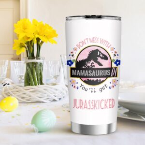 Gifts for Mom from Daughter, Son, Husband-Best Mom Ever Gifts, Funny Mothers Day Gift Birthday Gifts for Mom Mamasaurus Tumbler Great Mother Present First Mothers Day Gifts for New Mom 20 Oz