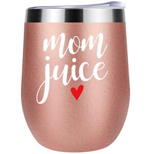 hainanboy gifts for mom from daughter, son - mothers day gifts for mom, women, wife - birthday gifts ideas for mom - presents for mom rose gold wine tumbler 12oz