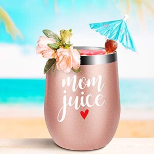 HAINANBOY Gifts for Mom from Daughter, Son - Mothers Day Gifts for Mom, Women, Wife - Birthday Gifts Ideas for Mom - Presents for Mom Rose Gold Wine Tumbler 12OZ