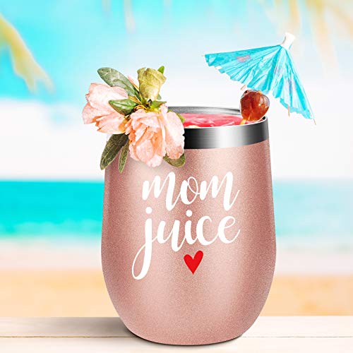 HAINANBOY Gifts for Mom from Daughter, Son - Mothers Day Gifts for Mom, Women, Wife - Birthday Gifts Ideas for Mom - Presents for Mom Rose Gold Wine Tumbler 12OZ