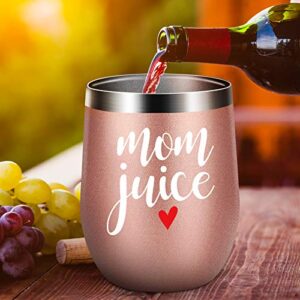 HAINANBOY Gifts for Mom from Daughter, Son - Mothers Day Gifts for Mom, Women, Wife - Birthday Gifts Ideas for Mom - Presents for Mom Rose Gold Wine Tumbler 12OZ
