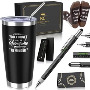 birthday gifts for men, valentines day gifts for him husband boyfriend, unique gifts for dad gift box mens gift ideas for anniversary fathers day presents for men tumbler multitool gift set