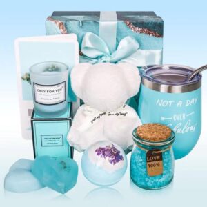 birthday gifts for women, unique birthday box for women, mom, sister, and friends - relaxing spa gift basket set - thank you gifts for women who have everything