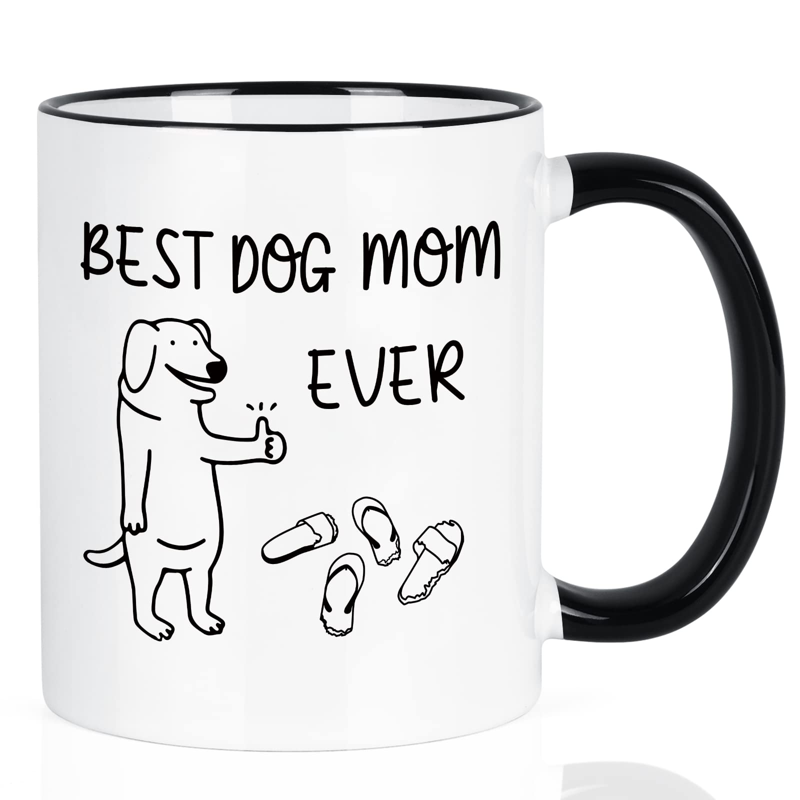 Maustic Dog Mom Gifts for Women, Best Dog Mom Ever Mug, Dog Mom Mothers Day Christmas Birthday Gifts, Best Dog Mom Gifts, Dog Lovers Gifts for Women, Funny Dog Mom Mug Cup Ceramic 11 Oz