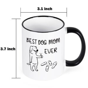 Maustic Dog Mom Gifts for Women, Best Dog Mom Ever Mug, Dog Mom Mothers Day Christmas Birthday Gifts, Best Dog Mom Gifts, Dog Lovers Gifts for Women, Funny Dog Mom Mug Cup Ceramic 11 Oz