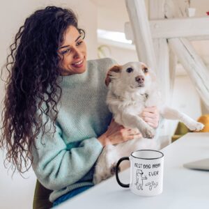 Maustic Dog Mom Gifts for Women, Best Dog Mom Ever Mug, Dog Mom Mothers Day Christmas Birthday Gifts, Best Dog Mom Gifts, Dog Lovers Gifts for Women, Funny Dog Mom Mug Cup Ceramic 11 Oz