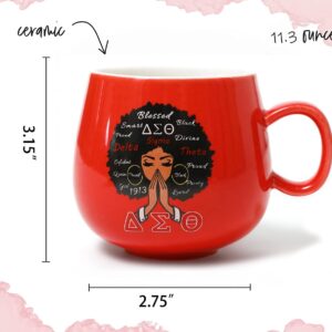 TEMSOOM 1913 Delta Sorority Gifts Coffee Mug for Womens DST Sorority 11.3 Oz Ceramic Coffee Cup Sorority Paraphernalia Girls Gifts