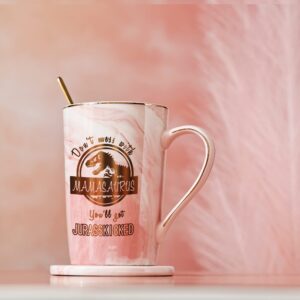 Mamasaurus Cup Don't Mess with Mamasaurus You'll Get Jurasskicked Mug Birthday Mothers Day Christmas Gifts for Mom from Daughter Kids Son Mom Coffee Mug Mom Gifts 14 Ounce Gift Box Pink