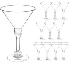 molycular 60 pack plastic martini glasses, 5 oz plastic cocktail glasses, dessert cup - for party, wedding, birthday