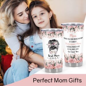 Micellwuu Thank You for Being My Mom Tumbler, Gifts for Mom, Mother's Day Birthday Christmas Gifts for Mom Women from Daughter Son Kids, 20 oz Stainless Steel Tumbler with Lid Gift Box