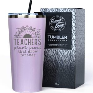 teacher gifts coffee tumbler mug for women - must have cute ideas for teachers appreciation week, birthday, christmas, best, thank you, valentines day, friend, colleague, sister - 22oz glitter painted