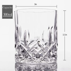 LEMONSODA Crystal Cut Double Rocks Old Fashioned Whiskey Glasses - 10oz Ultra-Clear Premium Lead-Free Crystal Glass Tumbler For Drinking Bourbon, Scotch, Cognac, Cocktails (Set of 2)